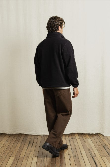 Rhythm Mens Sweatshirt Checkered Fleece Quarter Zip