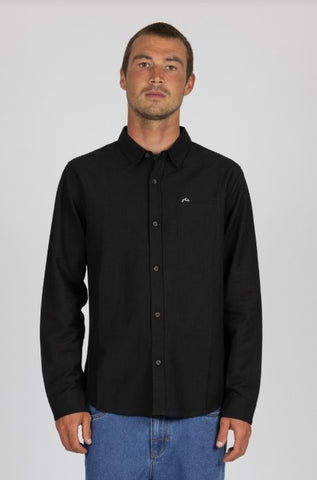 Rusty Mens Woven Baseline Long Sleeve