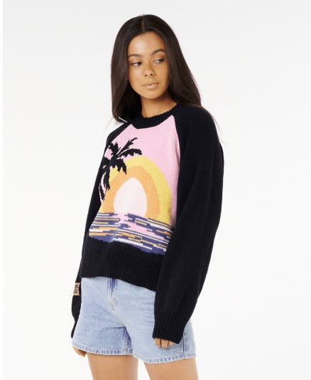 AmazingCRE 26SS新作Dual Play Knit OnePiece Rip Curl Womens Sweater Paradise Knit Crew