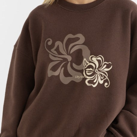 Rhythm Womens Sweatshirt Kai Crew Neck Fleece