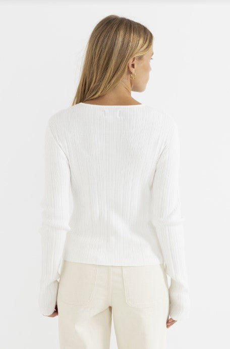 Rhythm Womens Shirt Essential Long Sleeve Knit Top