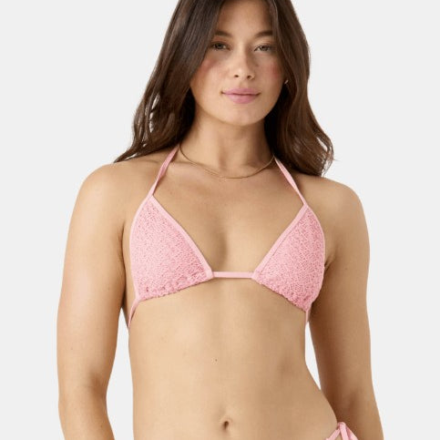 Roxy Womens Bikini Top Crochet Mini Tiki Triangle