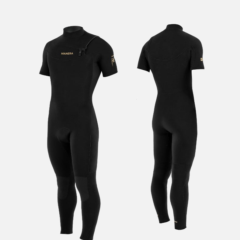 Manera Mens Wetsuits SEAFARER Hybrid 2.2 Short Sleeve Chest Zip Fullsuit