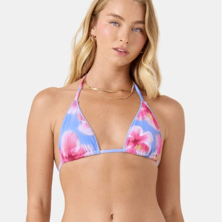 Roxy Womens Bikini Top Hibiscus Daze Mini Tiki Tri With Merrow Edge