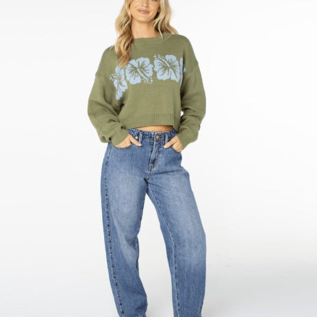 Roxy Womens Sweatshirt Hibiscus Harmony