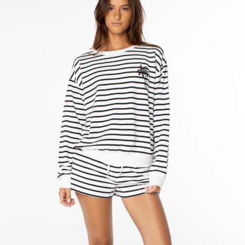 Roxy Womens Sweatshirt Surfing By Moonlight Stripe