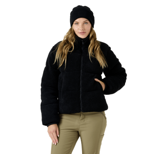 Roxy Womens Snow Layers Harper Cropped Sherpa Puffer