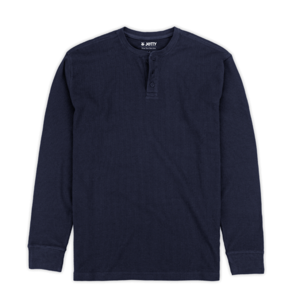 Jetty Mens Shirt Seabed Waffle Henley