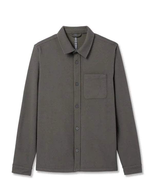 Vuori Mens Jacket Beldon Shirt Jacket Knit Twill