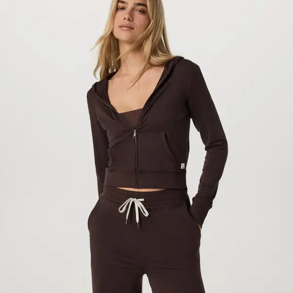 Vuori Womens Shirt Halo Mini Full Zip Hoodie