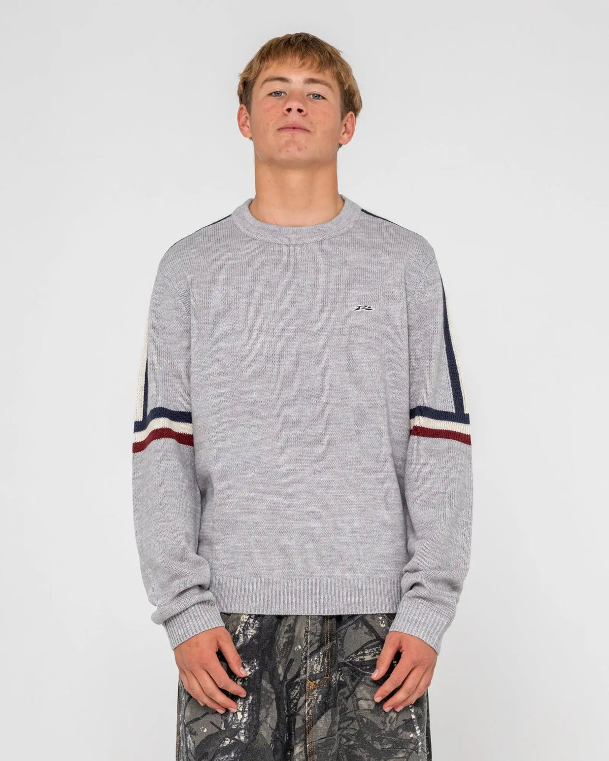 Rusty Mens Sweater Moritz 2.0 Graffiti R Crew Knit