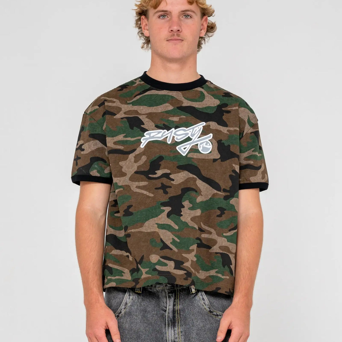 Rusty Mens Shirt Rambo Ringer