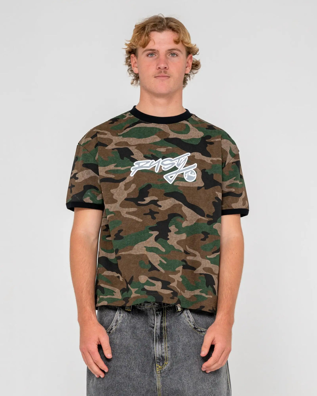Rusty Mens Shirt Rambo Ringer