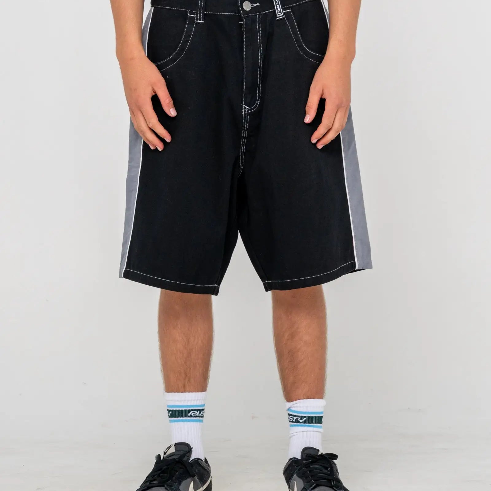 Rusty Mens Shorts Flip Daddy Taped Baggy Short