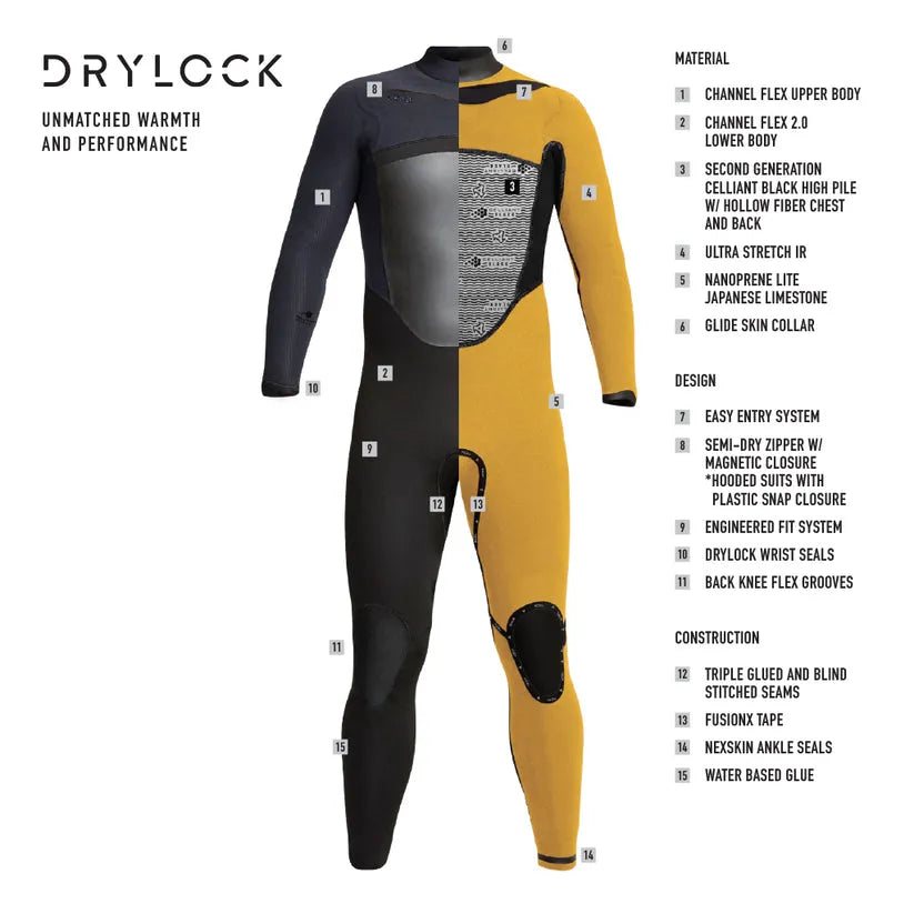 Xcel Mens Wetsuit Drylock 4/3mm Fullsuit