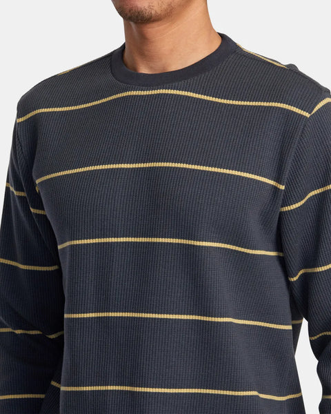RVCA Mens Shirt Dayshift Thermal Stripe Long Sleeve