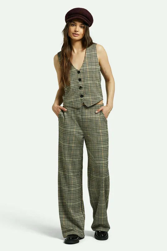Brixton Womens Pants Menswear Plaid Leisure Trouser Pant