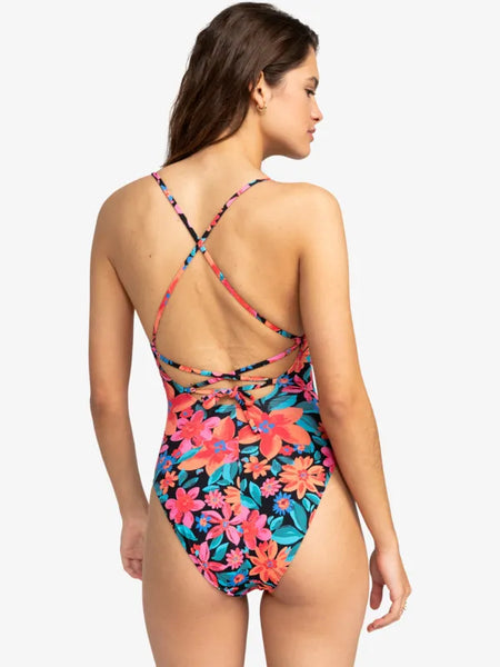 Roxy Womens Swimsuit Printed Beach Classics One-Piece