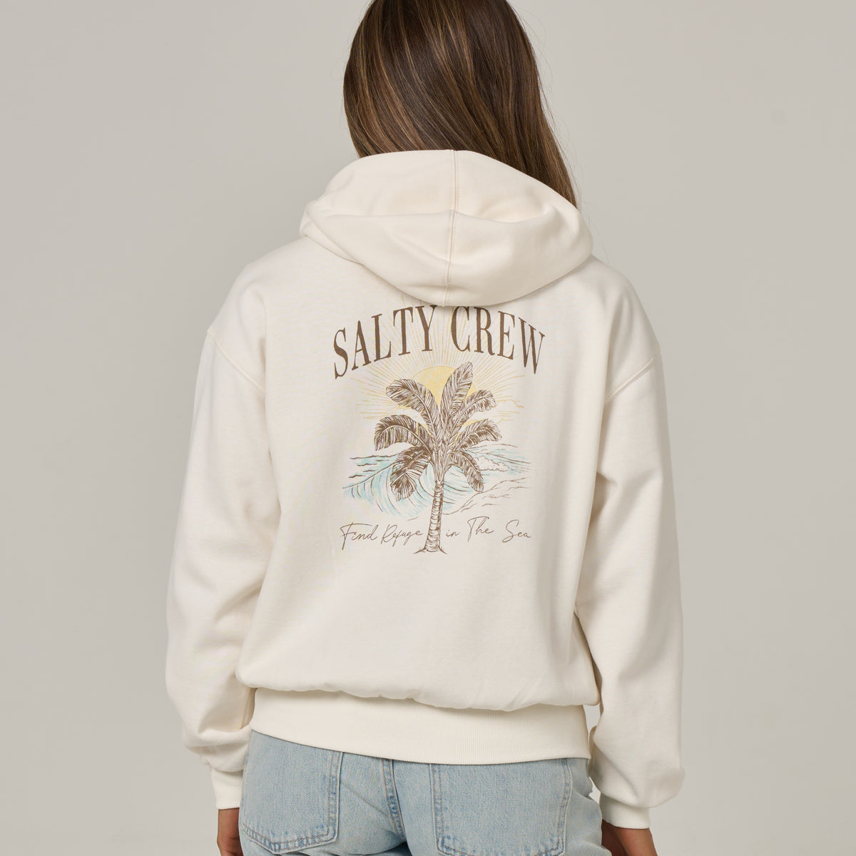 Salty Crew Womens Sweatshirt Pretty Palm Hooded Zip