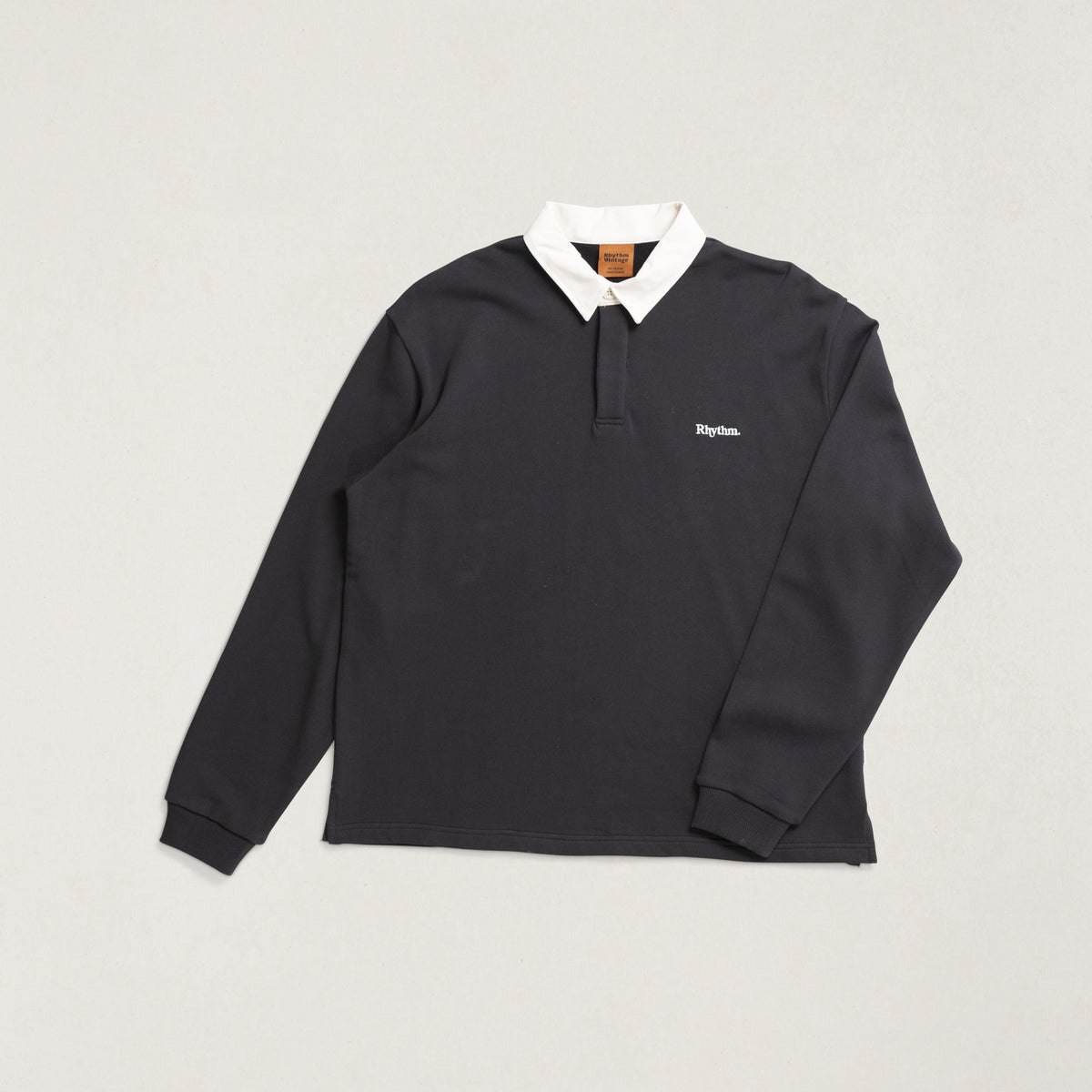 Rhythm Mens Shirt Koa Vintage Rugby Long Sleeve Polo