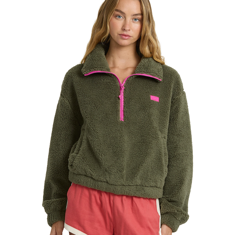Billabong Womens Jacket Barra Sherpa Half Zip