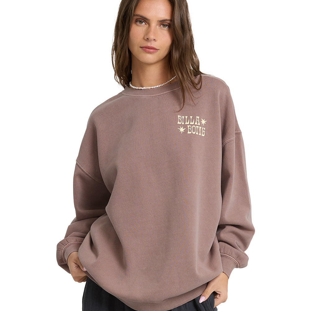 Billabong Womens Sweatshirt Ride In Crew Fleece