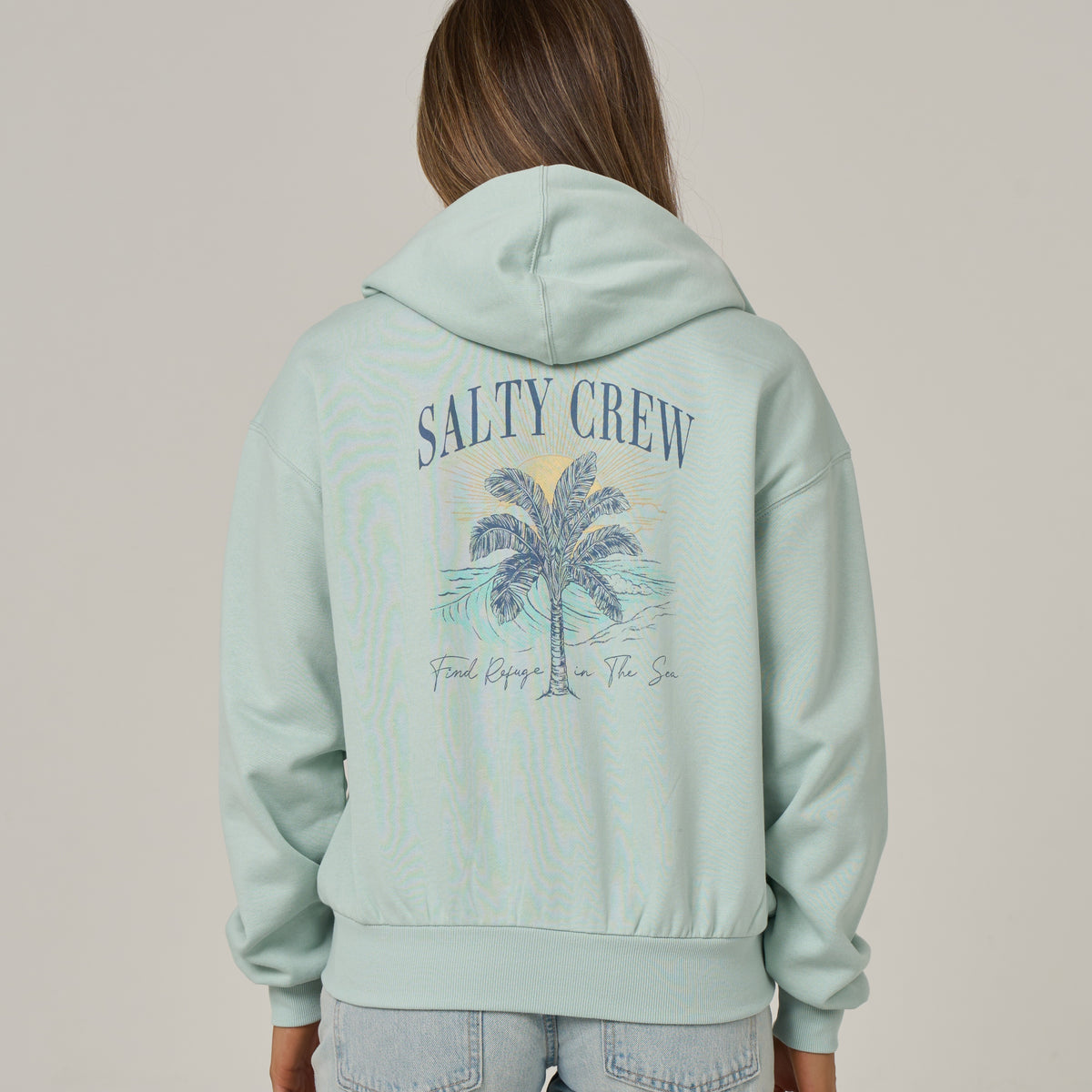 Salty Crew Womens Sweatshirt Pretty Palm Hooded Zip