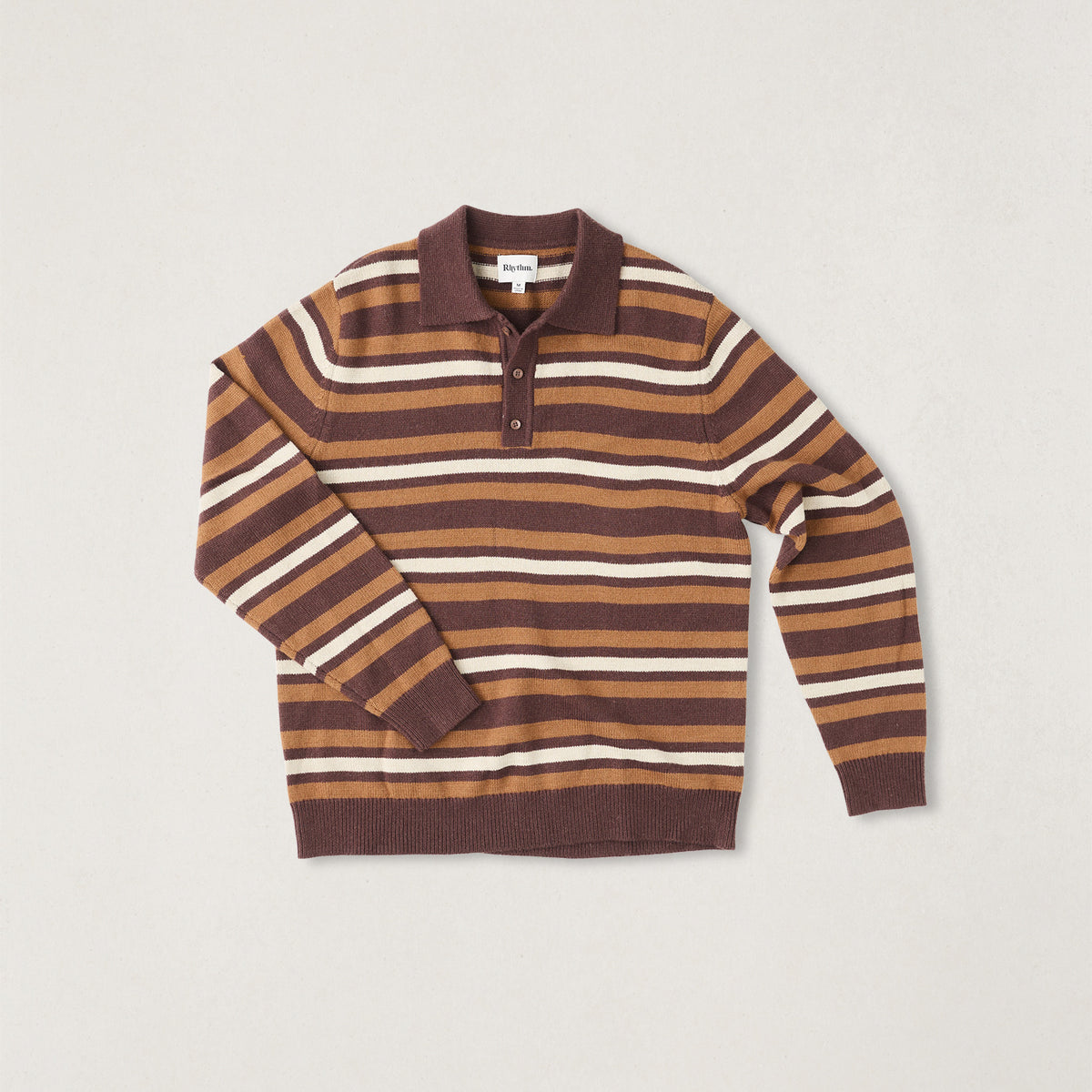 Rhythm Mens Sweater Striped Rugby