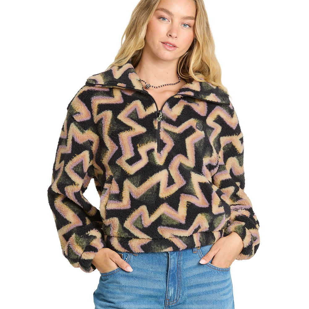 Billabong Womens Jacket Barra Sherpa Half Zip