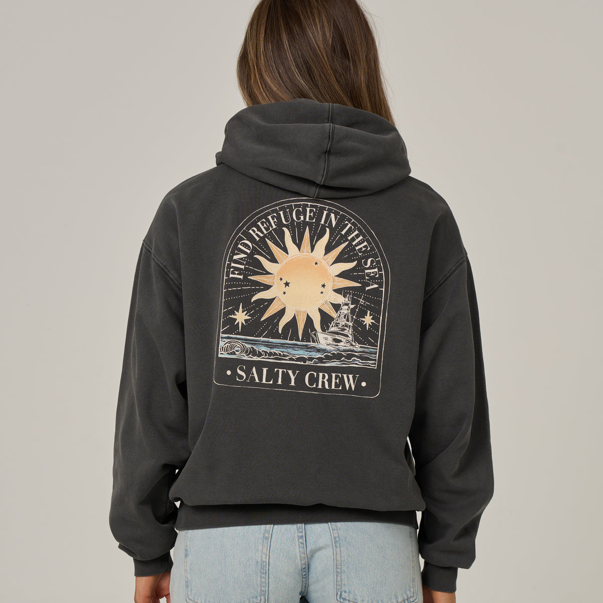 Salty Crew Womens Sweatshirt Celestial Sun Hoodie
