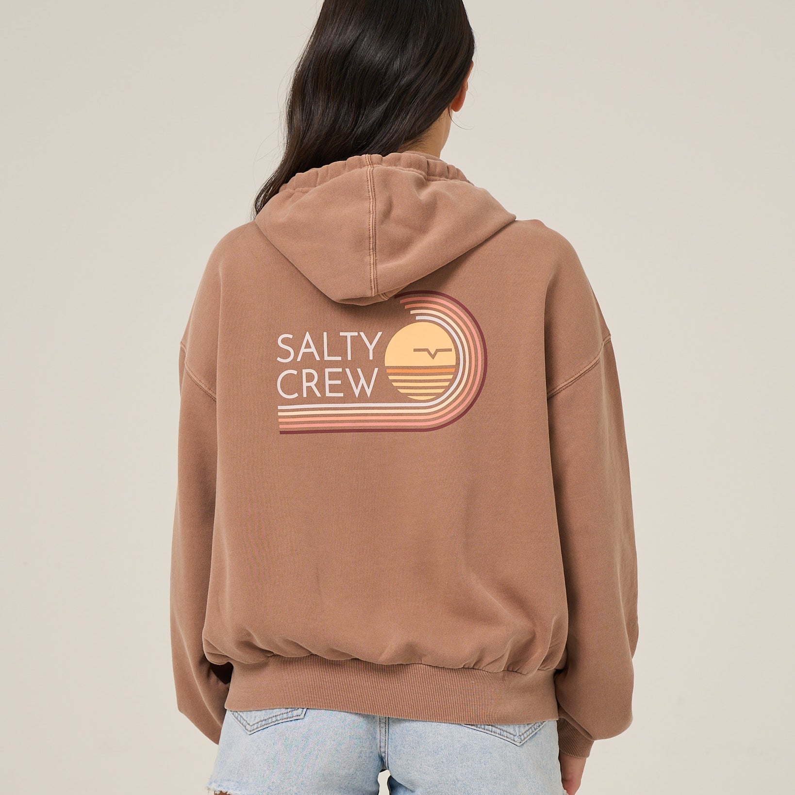 Salty Crew Womens Sweatshirt Ombre Wave Hooded Zip