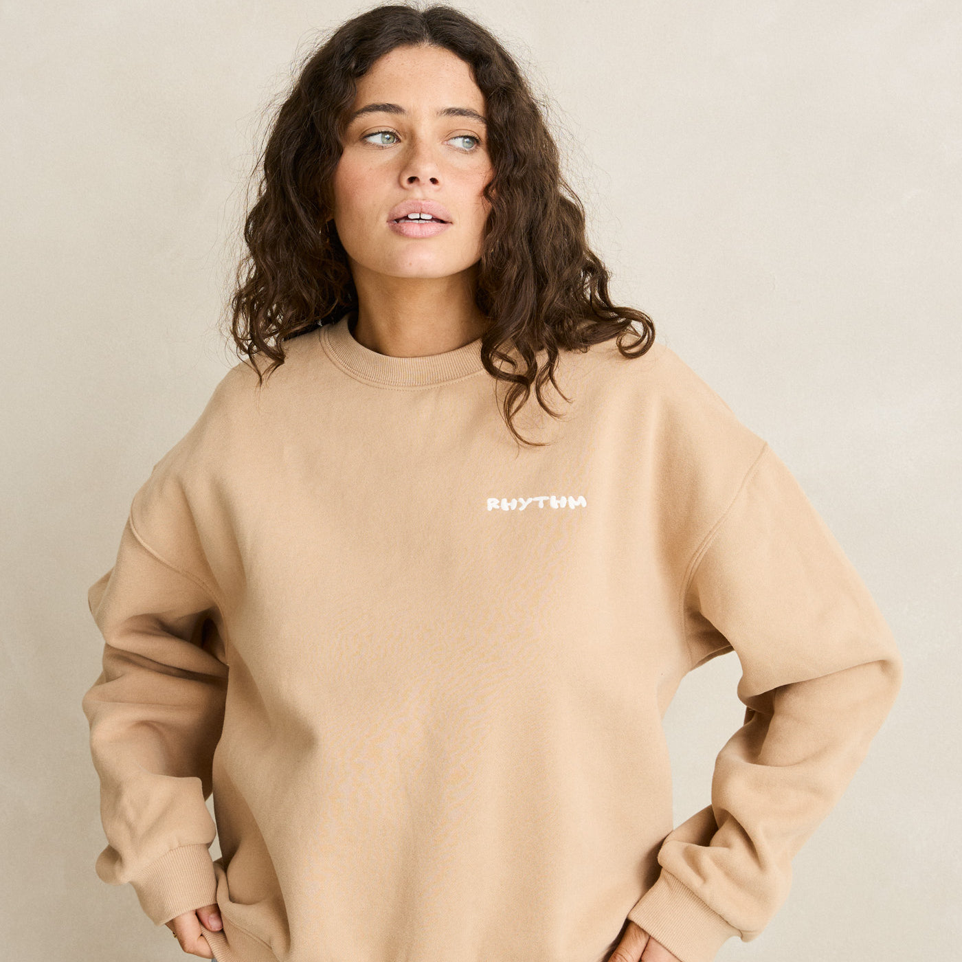 Rhythm Womens Sweatshirt Everyday Crew Neck Fleece