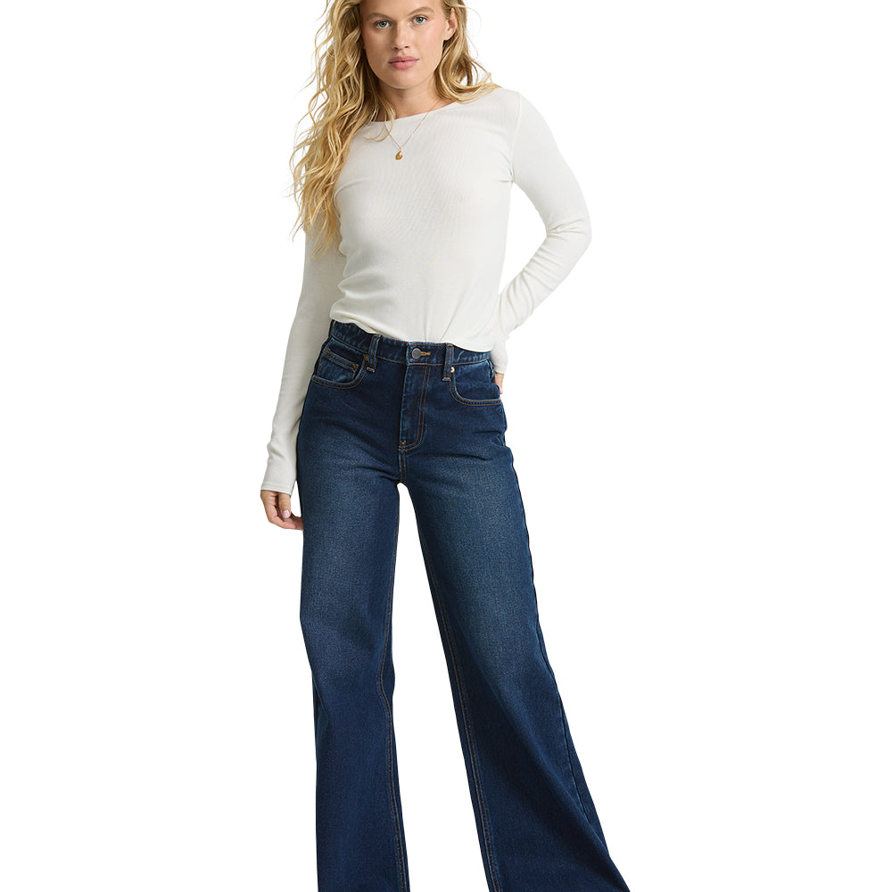 Billabong Womens Pants Free Fall Flare Denim