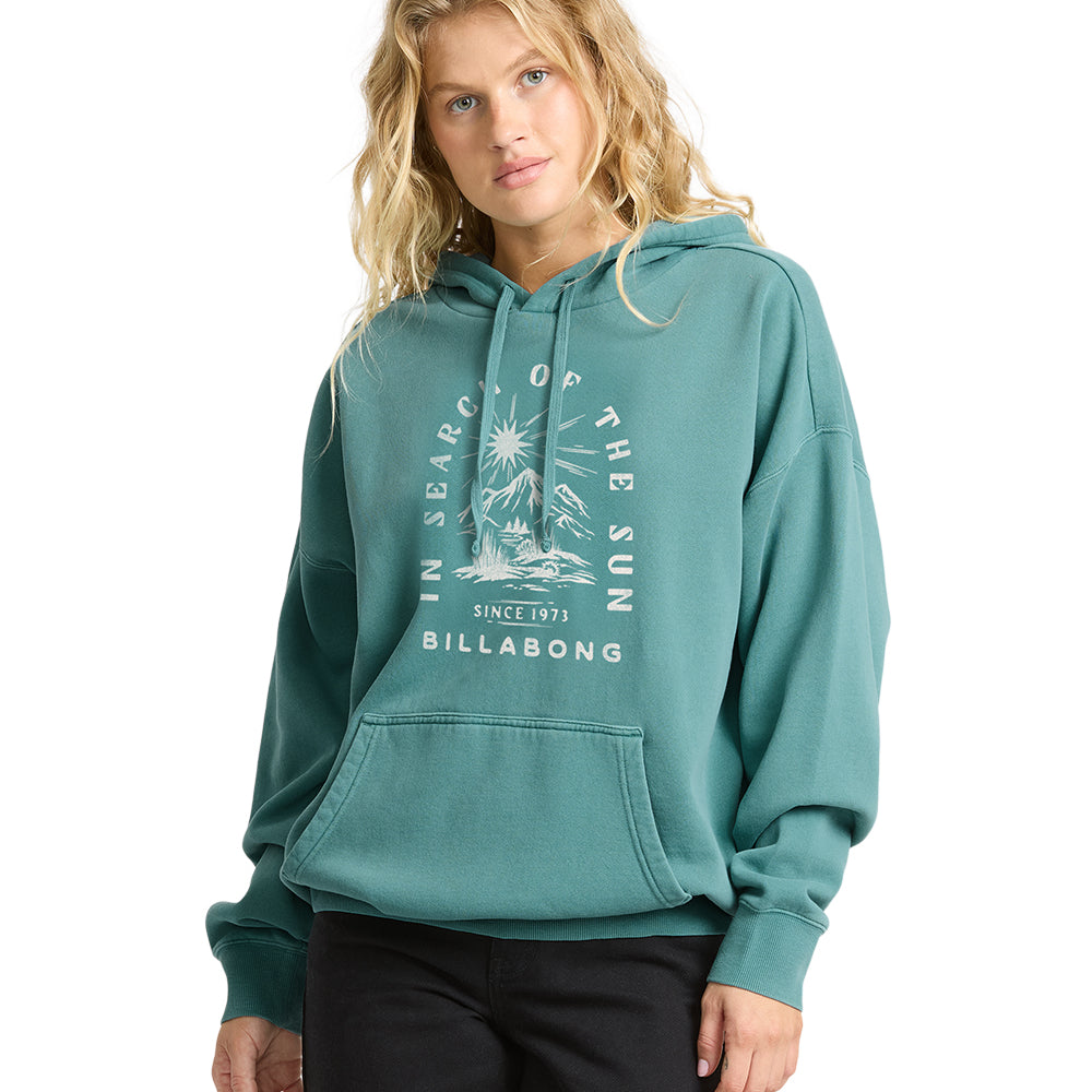 Billabong Womens Sweatshirt Always Lucky Po Hood Fleece