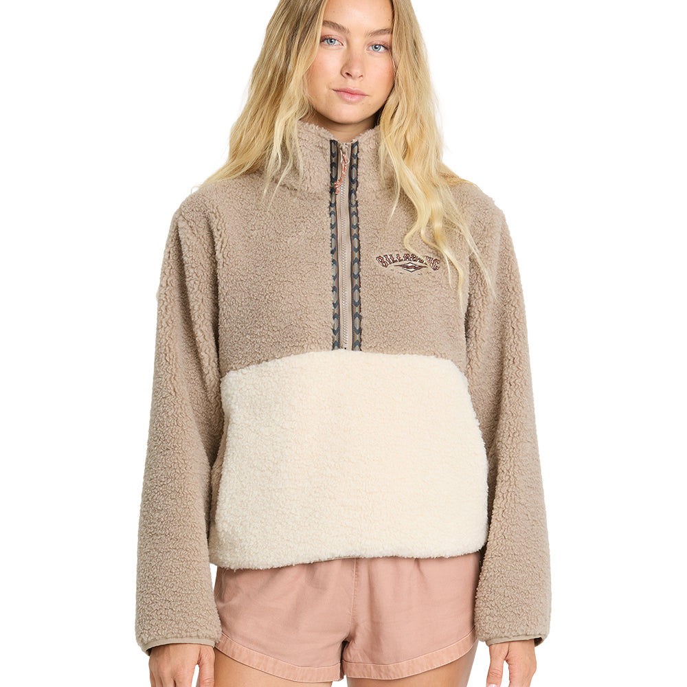 Billabong Womens Sweatshirt Horizon Sherpa Mock Neck