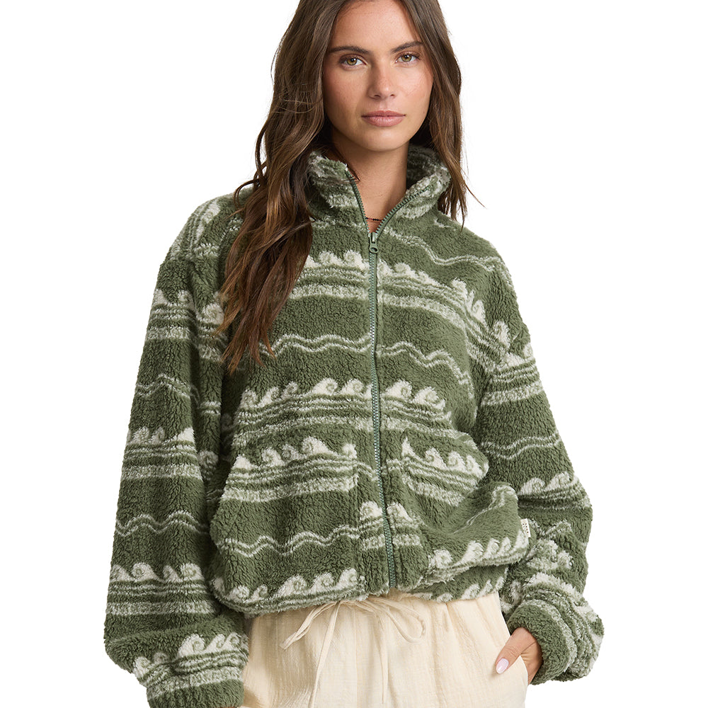 Billabong Womens Jacket First Light Zip Sherpa