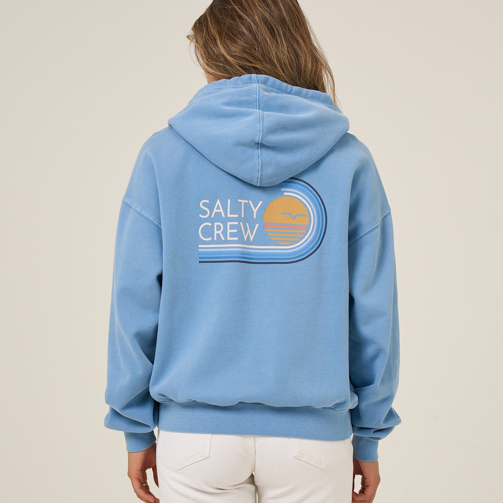 Salty Crew Womens Sweatshirt Ombre Wave Hooded Zip