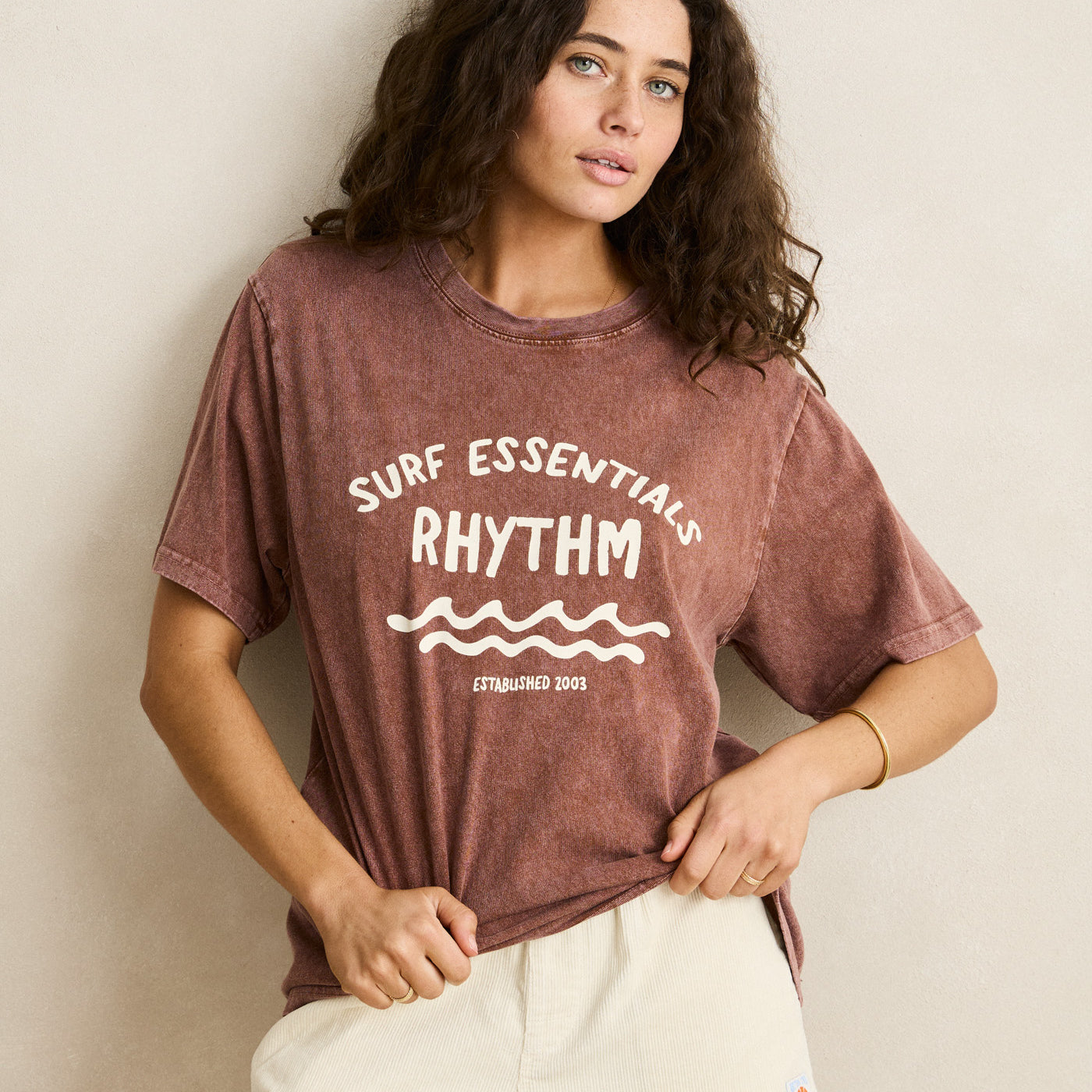 Rhythm Womens Shirt Surf Essentials Oversized Tee