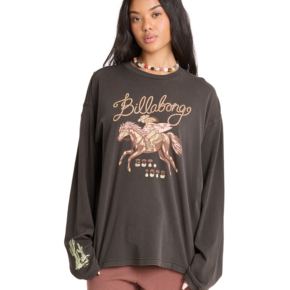 Billabong Womens Shirt Familiar Roads Ls Tee