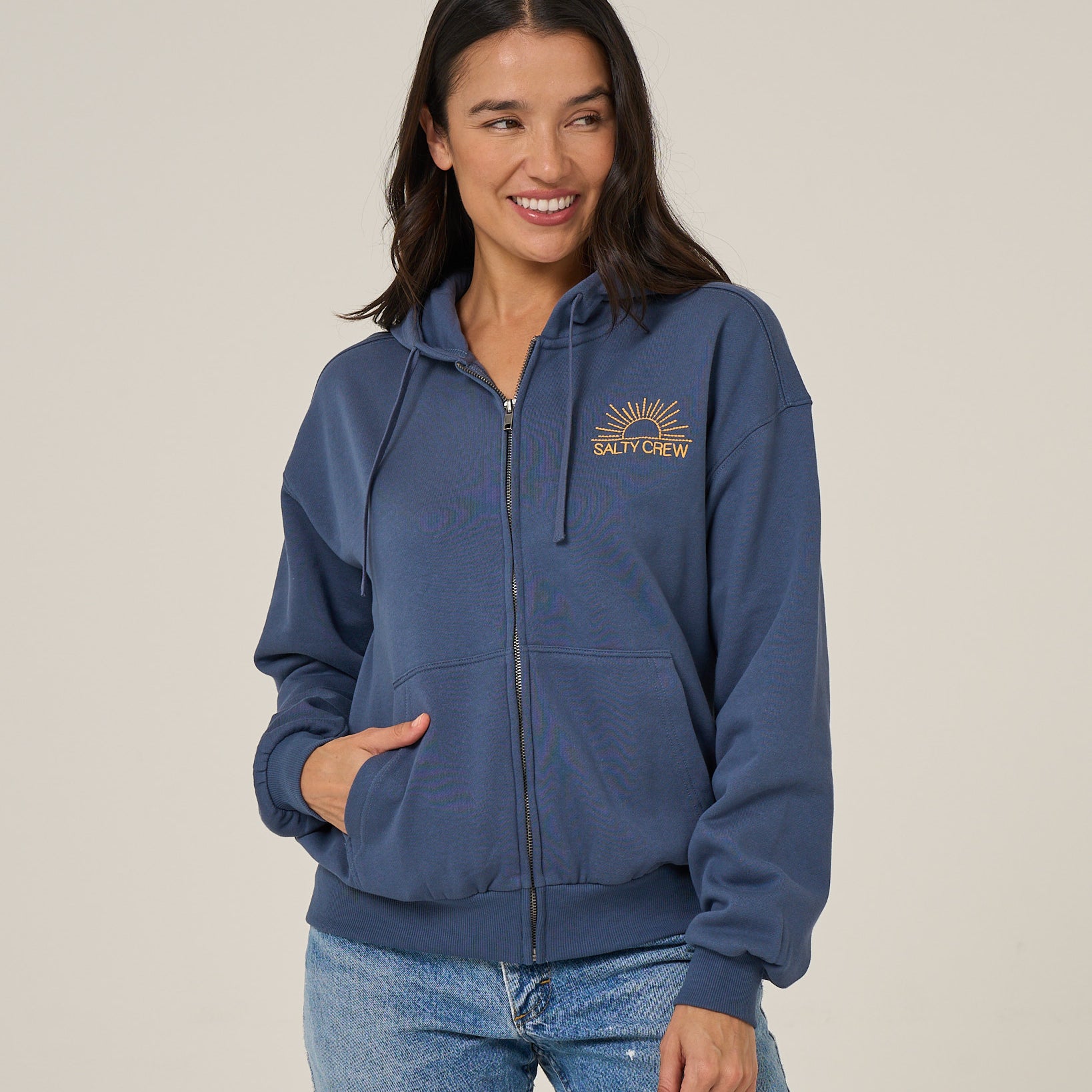 Salty Crew Womens Sweatshirt First Place Hooded Zip