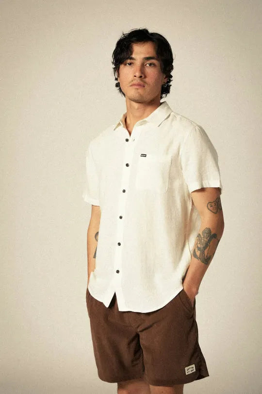 Brixton Mens Woven Charter Organic Cotton Linen Blend
