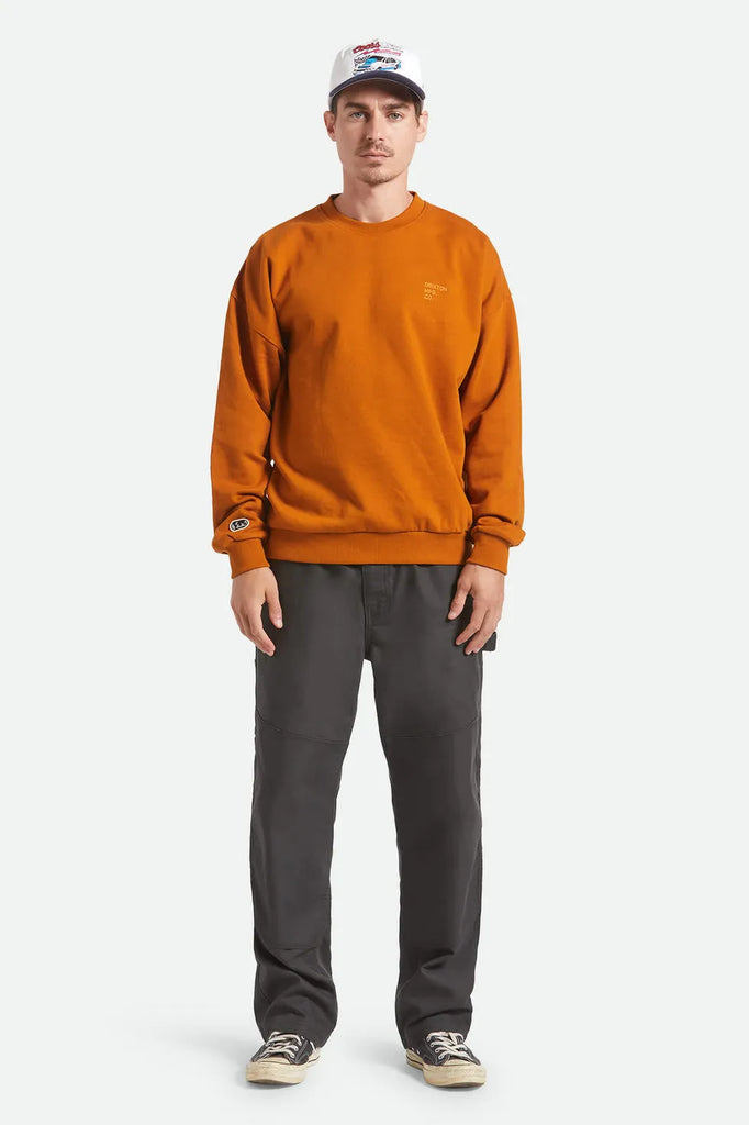 Brixton Mens Sweatshirt Embroidered Heavyweight Crew