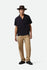 Brixton Mens Woven Bunker Camp Collar