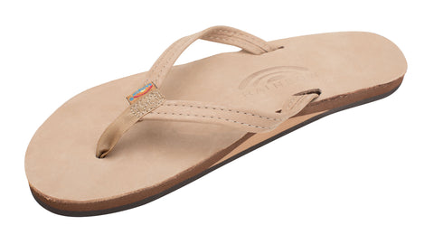 Rainbow Womens Sandals Single Layer Narrow Premium Leather