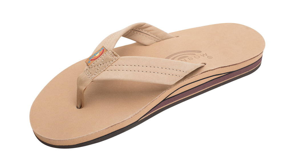 Rainbow Mens Sandals Double Layer Premier Leather