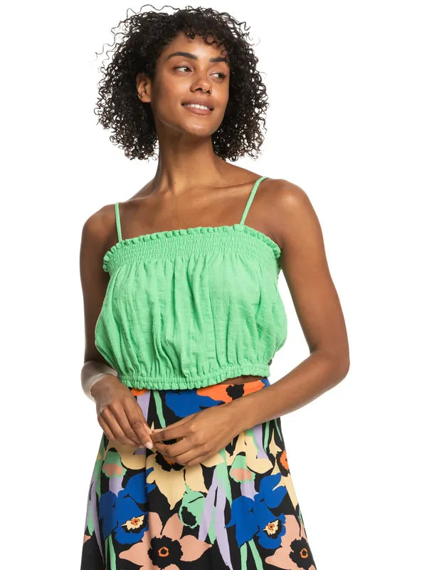 Roxy Womens Tank Top Bikini Vibes Strappy Crop Top