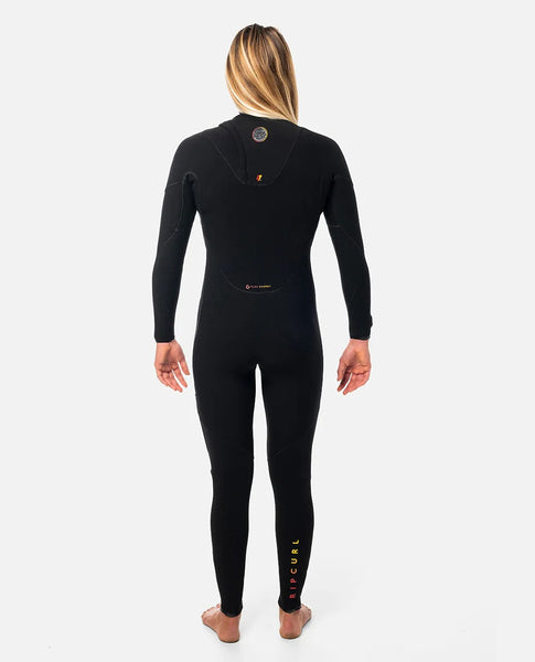 Rip Curl Womens Wetsuit FlashBomb E7 Heat Seeker 3/2mm Zip Free Fullsuit