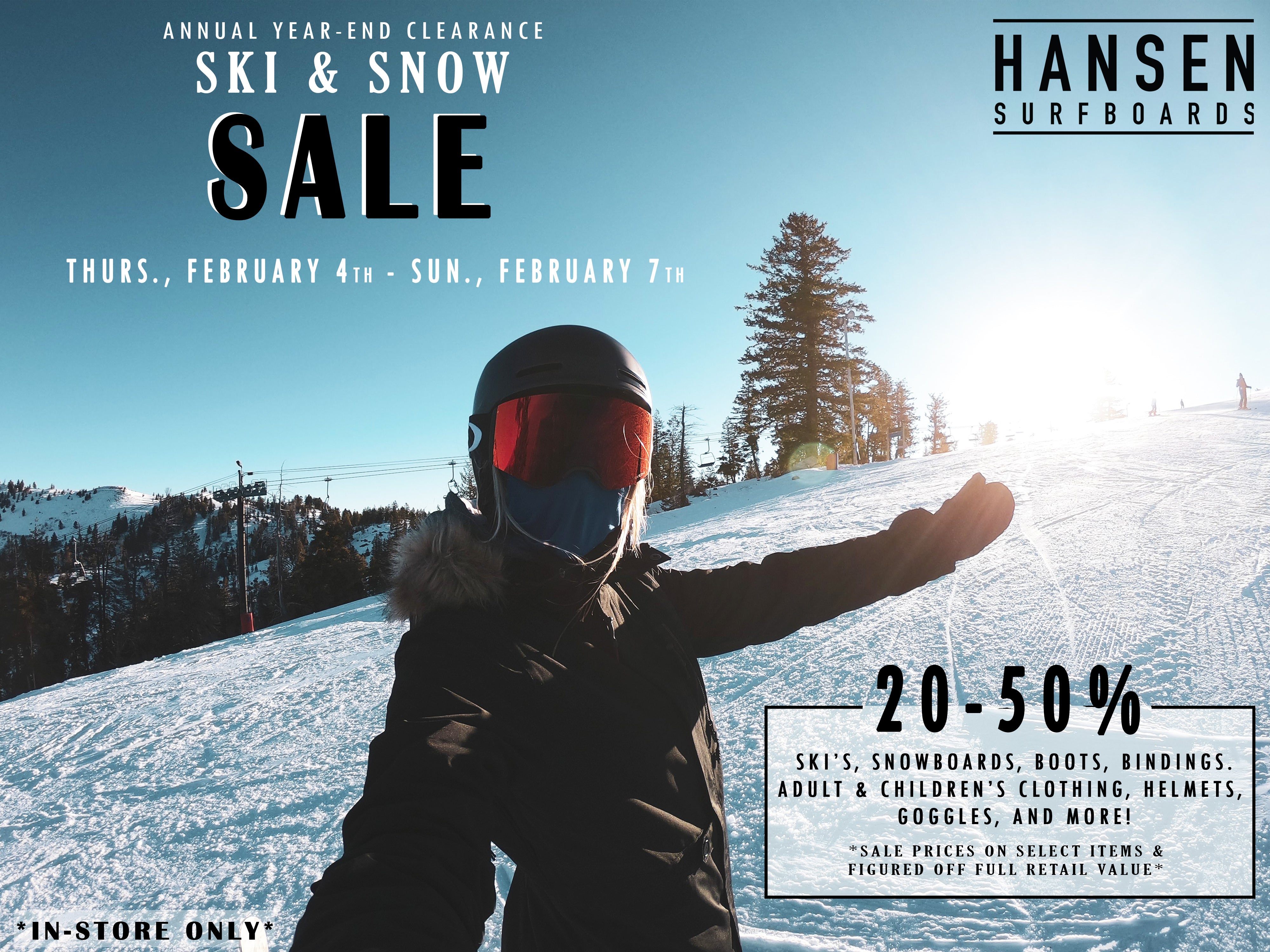 2021 ANNUAL YEAR-END SKI & SNOW SALE!