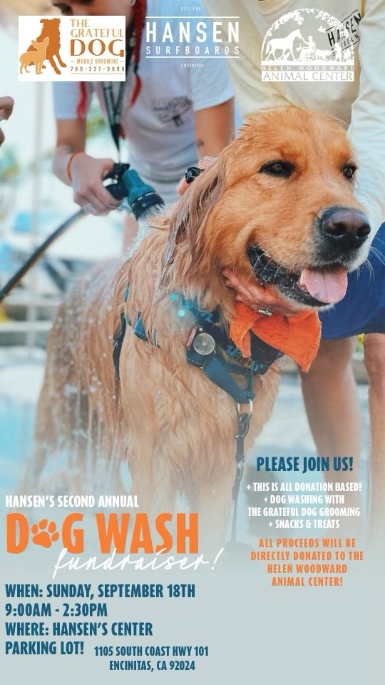 Join Us For Our Annual Helen Woodward Animal Center Dog Wash Fundraiser