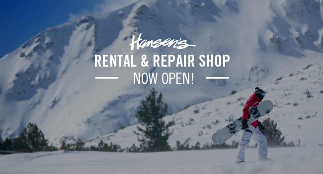 Our Snow Rental & Repair Shop is Open